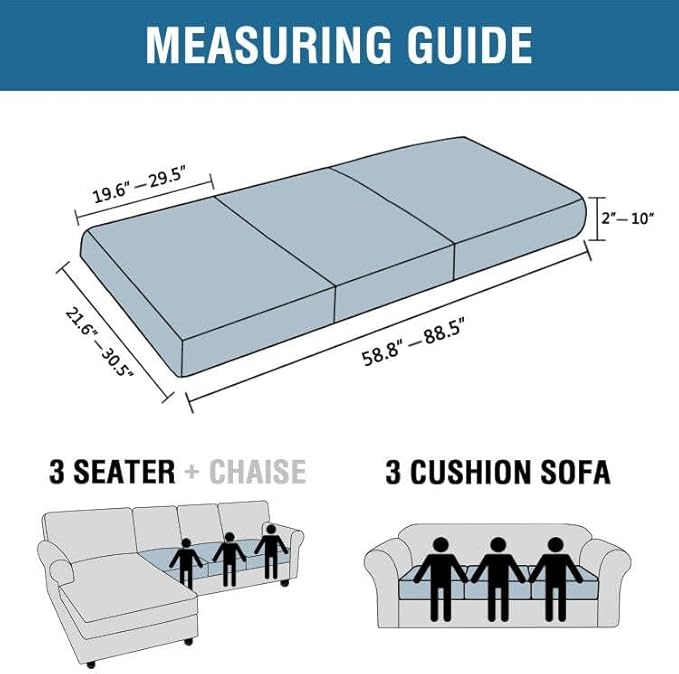 H.VERSAILTEX Super Stretch Individual Seat Cushion Cover Sofa Covers Couch - Image 3