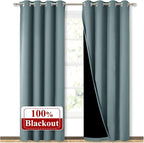 NICETOWN 100% Blackout Curtains 84 inches Long, Pair of Energy Smart & Noise by NICETOWN