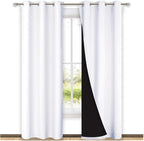 NICETOWN White Blackout Curtains 84 inches Long, Full Light Blocking Drapes by NICETOWN