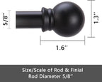 GXOACKJ 2 Pack Black Curtain Rods - Image 5