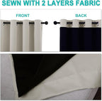 NICETOWN Natural Blackout Curtains 70 inches Long, 2 Pieces, Full Light - Image 5