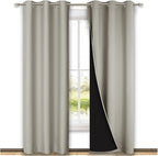 NICETOWN Natural Blackout Curtains 80 inches Long, Full Light Blocking Drapes by NICETOWN