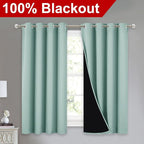 NICETOWN 100% Blackout Curtains 54 inches Long, Double-Deck Completely Blackout - Image 2