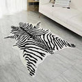 Large Zebra Print Area Rug Carpet Faux Cowhide Leather Animal Simulation Plush by yingda1992