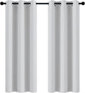 Yakamok Greyish White Curtains for Bedroom, Grommet Thermal Insulated Room by Yakamok