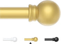 Thestoa Gold Curtain Rods for Windows 66-120 Inch, 5/8" Stainless Steel Small by Thestoa
