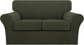 Turquoize 3 Piece Sofa Covers for 2 Cushion Couch Sofa Slipcover Soft Couch by Turquoize