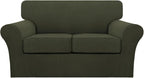 Turquoize 3 Piece Sofa Covers for 2 Cushion Couch Sofa Slipcover Soft Couch by Turquoize