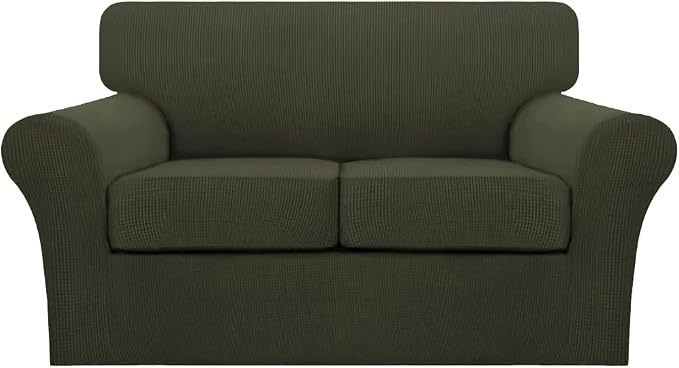 Turquoize 3 Piece Sofa Covers for 2 Cushion Couch Sofa Slipcover Soft Couch by Turquoize