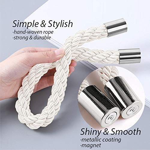 NICEEC 6 Pack Strong Magnetic Curtain Tiebacks Modern Simple Style Drape Tie - Image 3
