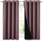 NICETOWN 100% Blackout Curtains 54 inches Long, Double-Deck Completely Blackout by NICETOWN