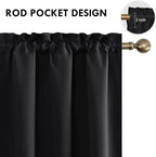 DWCN Black Blackout Curtains for Bedroom – Rod Pocket Thermal Insulated Energy - Image 4
