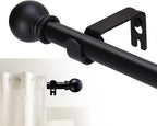 GXOACKJ Curtain Rods for windows 66-120 inch, 5/8 inch Decorative Matte Black by GXOACKJ
