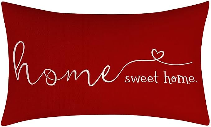 MFGNEH Home Sweet Home Quotes Farmhouse Pillow Covers, 12x20 Inch, Decorative by MFGNEH