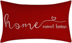 MFGNEH Home Sweet Home Quotes Farmhouse Pillow Covers, 12x20 Inch, Decorative by MFGNEH