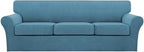 Turquoize 4 Piece Sofa Covers for 3 Cushion Couch Sofa Slipcover Soft Couch by Turquoize