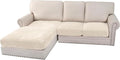 H.VERSAILTEX Velvet Stretch Sectional Couch Covers 3 Pieces Sofa Seat Cushion by HVERSAILTEX