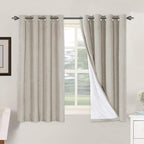 H.VERSAILTEX Linen Blackout Curtains 54 Inches Long 100% Absolutely Blackout by HVERSAILTEX