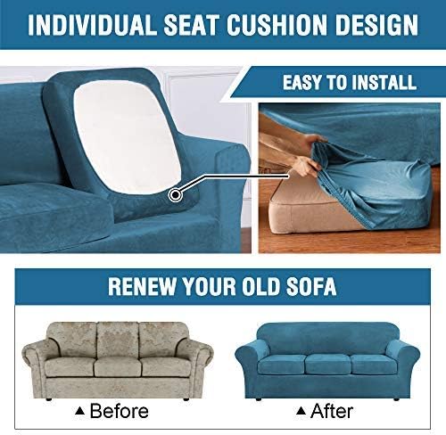 H.VERSAILTEX Rich Velvet Stretch 2 Piece Chair Cover Chair Slipcover Sofa Cover - Image 6