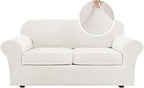 H.VERSAILTEX Real Velvet Plush 3 Piece Stretch Sofa Covers Couch Covers by HVERSAILTEX