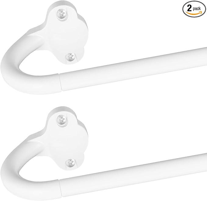 TVWOO 2 Pack Wrap Around Curtain Rods, 5/8 Inch Adjustable Blackout Curtain Rod by TVWOO