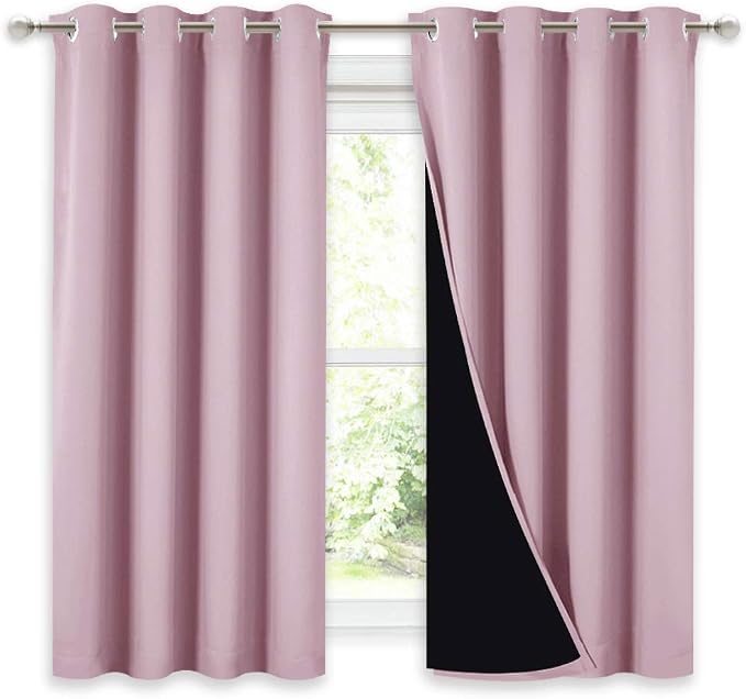 NICETOWN Room Warming Curtains, 100% Blackout Curtains 54 inches Long, 2 Thick by NICETOWN