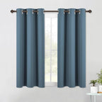 NICETOWN Smoky Blue Blackout Curtain Panels 48 inch Long Set of 2 by NICETOWN
