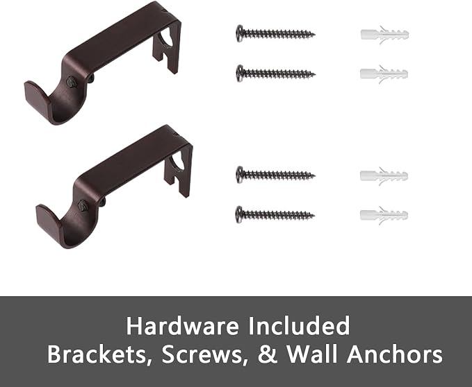 GXOACKJ Curtain Rods for windows 32-62 inch, 5/8 inch Decorative Brown Splicing - Image 7