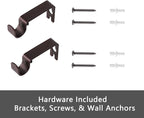 GXOACKJ Curtain Rods for windows 32-62 inch, 5/8 inch Decorative Brown Splicing - Image 7