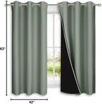 NICETOWN Greyish Green 100% Blackout Lined Curtains, 2 Thick Layers Completely - Image 9