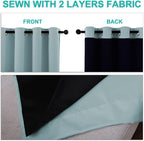 NICETOWN 100% Blackout Lined Curtains, Sky Blue, 1 Pair, 2 Thick Layers - Image 5