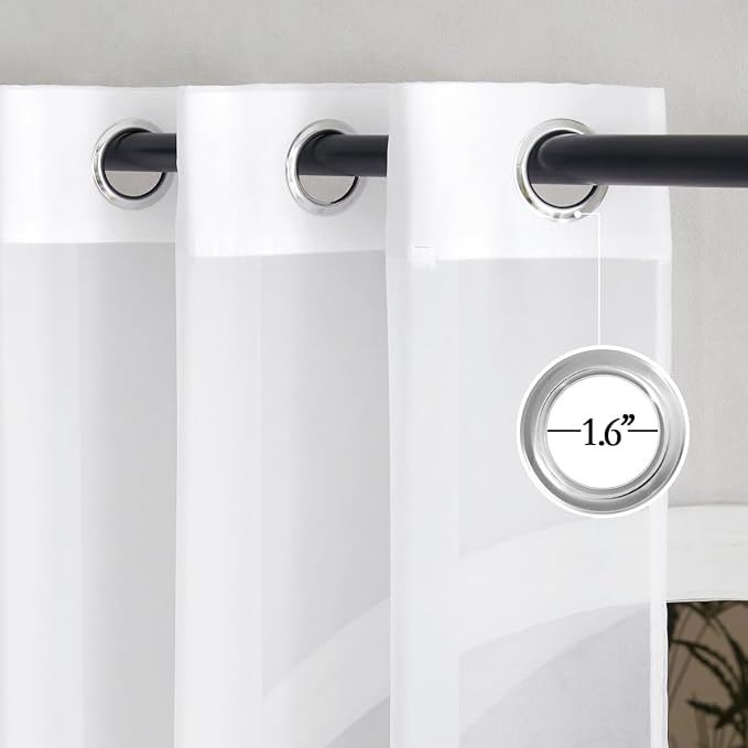 NICETOWN White Sheer Curtains 80 inches Long - Image 2