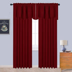 NICETOWN Basement Window Scalloped Red Valances - Image 4