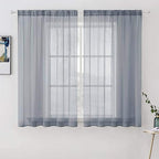 MIULEE 2 Panels Solid Color Sheer Window Curtains Elegant Window Voile by MIULEE