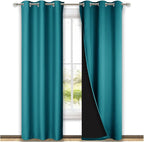 NICETOWN Peacock Teal Blackout Curtains 84 inches Long, Full Light Blocking by NICETOWN