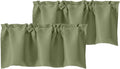 Chyhomenyc Sage Green Valances for Window, Room Darkening Short Curtains for by Chyhomenyc