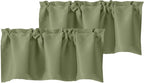 Chyhomenyc Sage Green Valances for Window, Room Darkening Short Curtains for by Chyhomenyc