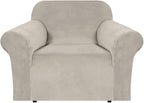 H.VERSAILTEX Stretch Velvet Armchair Cover Couch Covers 1 Cushion Chair by HVERSAILTEX