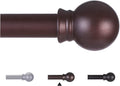 Thestoa Brown Curtain Rods for Windows 30-62 Inch, 5/8" Stainless Steel Small by Thestoa