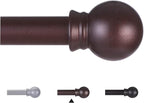 Thestoa Brown Curtain Rods for Windows 30-62 Inch, 5/8" Stainless Steel Small by Thestoa