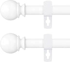 White Curtain Rods for Windows 66 to 120” by Poskena