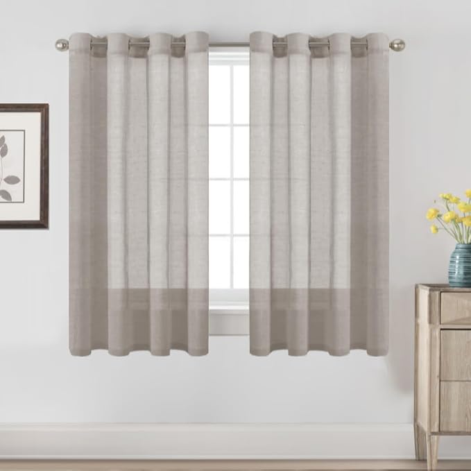 H.VERSAILTEX Linen Curtains Flax Linen Blended Curtain Panels by HVERSAILTEX