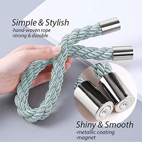 NICEEC 4 Pack Strong Magnetic Curtain Tiebacks Modern Simple Style Drape Tie - Image 3