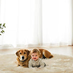 AMTOVO Faux Fur Sheepskin Rug for Living Room, 4 x 6 ft Beige Fluffy Area Rug - Image 8