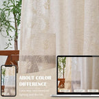 jinchan Belrose Linen Curtains for Bedroom Floral Curtains 108 Inch Length - Image 8