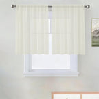 SpaceDresser Basic Rod Pocket Sheer Voile Window Curtain Panels Ivory 1 Pair 2 by SpaceDresser