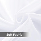 Youleyar Solid Sheer Rod Pocket Curtain Voile Draperies 4 Panels White Beige - Image 7