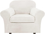 H.VERSAILTEX Rich Velvet Stretch 2 Piece Chair Cover Chair Slipcover Sofa Cover by HVERSAILTEX