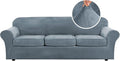 H.VERSAILTEX Velvet 4 Piece High Stretch Sofa Slipcover Cover Furniture by HVERSAILTEX