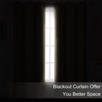 LEMOMO Blackout Curtains 52 x 120 Inch Long Beige Curtains Set of 2 Panels Room - Image 3